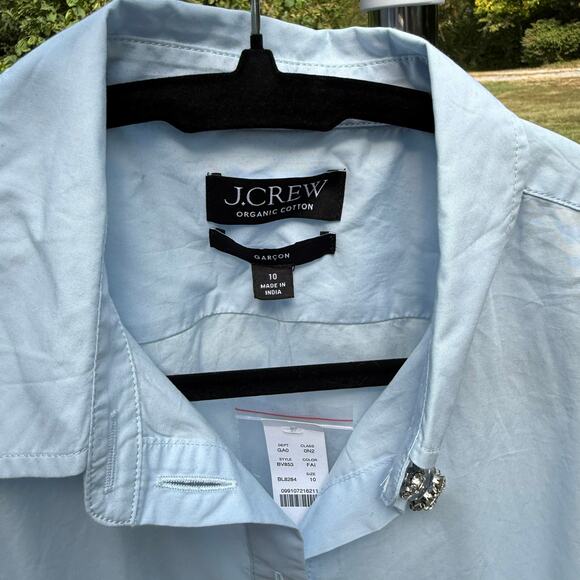 J.Crew Organic Cotton Garçon Shirt - Light Blue, Size 10 - Picture 2 of 7